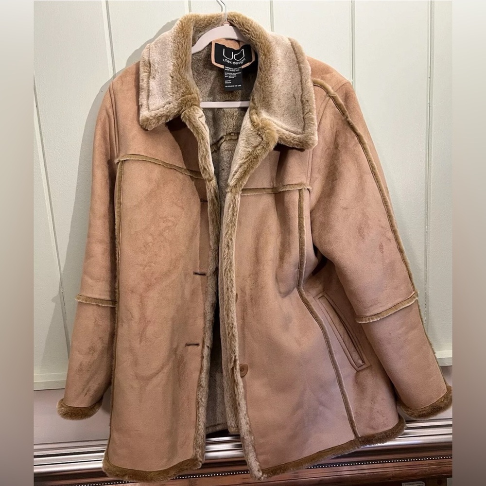 Utex Design Faux Suede Vintage Shearing Penny Lane Coat